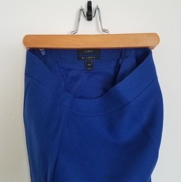 J Crew No. 2 double-serge wool skirt, 00P, Blue - Picture 2 of 8